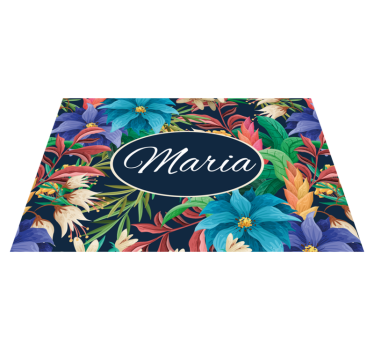 Individuais de mesa com nome prato floral personalizado - TenStickers