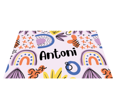 Individuais de mesa infantis com padrões arco-íris coloridos - TenStickers
