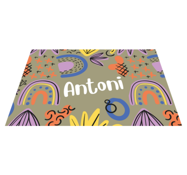 Individuais de mesa com nome design colorido - TenStickers