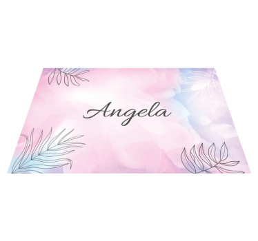 Individuais de mesa com nome prato floral elegante - TenStickers