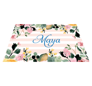 Individuais de mesa com nome floral personalizado - TenStickers
