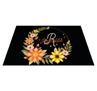 Individuais de mesa em vinil com nome Tapete de boas-vindas preto - TenStickers