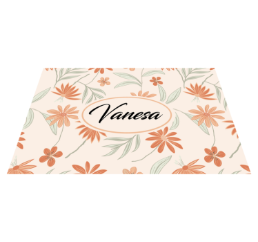 Individuais de mesa com nome arranjo botânico personalizado - TenStickers