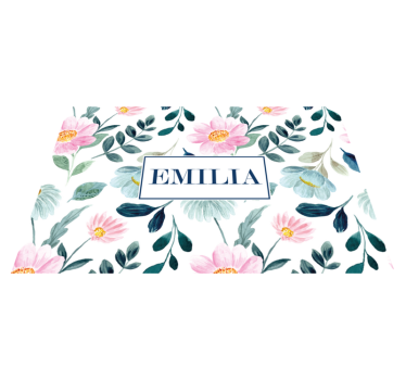 Individuais de mesa com nome floral personalizados - TenStickers