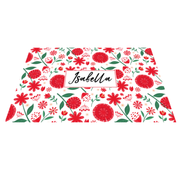 Individuais de mesa com nome arte floral personalizada - TenStickers