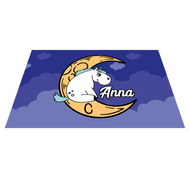 Individuais de mesa infantis noite da lua unicornio - TenStickers