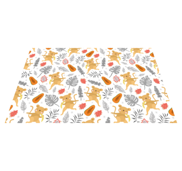 Individuais de mesa infantis com padrão de animais fofos - TenStickers