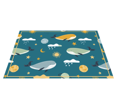 Individuais de mesa infantis baleias e padrões celestiais - TenStickers