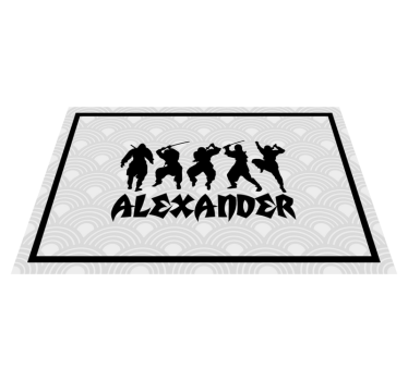 Individuais de mesa com nome silhuetas de ninja warrior - TenStickers