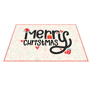 Individuais de mesa em vinil de Natal Bordado de feliz natal - TenStickers