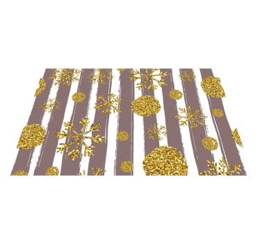 Individuais de mesa de natal flocos de neve dourados - TenStickers
