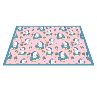 Individuais de mesa infantis unicórnios saboreando sorvete - TenStickers
