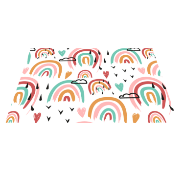 Individuais de mesa infantis padrão coração arco-íris - TenStickers