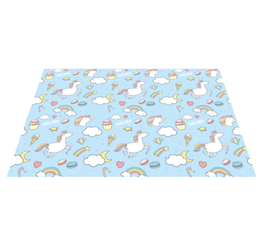 Individuais de mesa infantis unicórnios e arco-íris - TenStickers