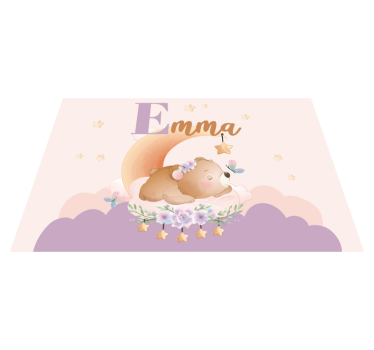 Individuais de mesa infantis urso dorminhoco com estrelas - TenStickers