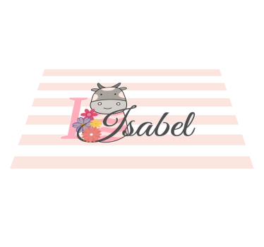 Individuais de mesa com nome personalização de vaca - TenStickers
