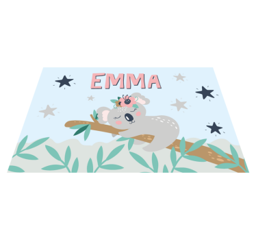 Individuais de mesa em vinil infantis Coala fofo para menina com  - TenStickers