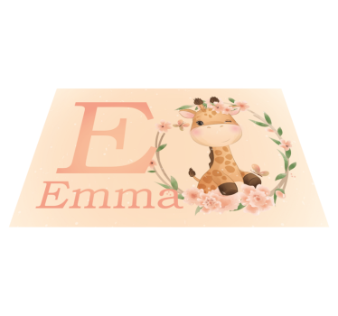 Individuais de mesa em vinil infantis Girafa fofa para menina com - TenStickers