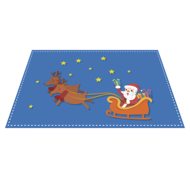 Individuais de mesa de natal passeio de trenó do papai noel - TenStickers