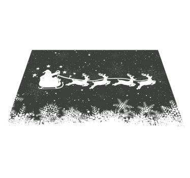 Individuais de mesa em vinil de Natal Trenó de papai noel preto e - TenStickers