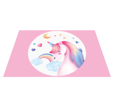 Individuais de mesa em vinil infantis Unicórnio arco-íris - TenStickers