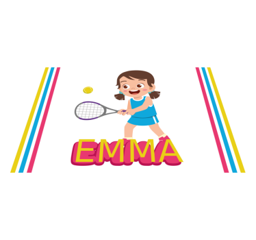 Individuais de mesa infantis jogador de tênis feliz - TenStickers