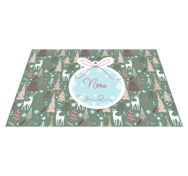 Individuais de mesa natalícios Padrão de Floresta de Natal - TenStickers