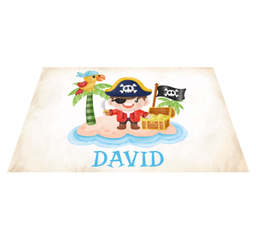 Individuais de mesa com nome pirata desenhado animado - TenStickers