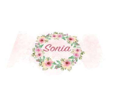 Individual de mesa flores em aquarela com nome - TenStickers