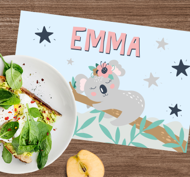 Individuais de mesa em vinil infantis Coala fofo para menina com  - TenStickers