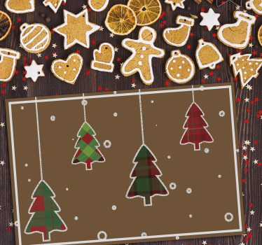 árvores de natal fundo marrom individuais de mesa de natal - TenStickers