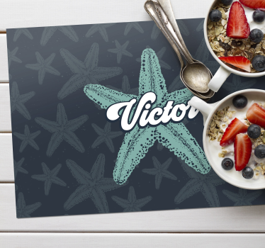 Individuais de mesa com nome acento personalizado estrela - TenStickers
