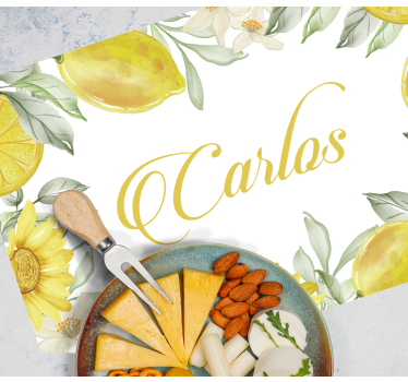 Individuais de mesa com nome arranjo floral limão - TenStickers