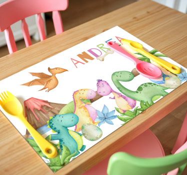 Individuais de mesa com nome cena jurássica - TenStickers