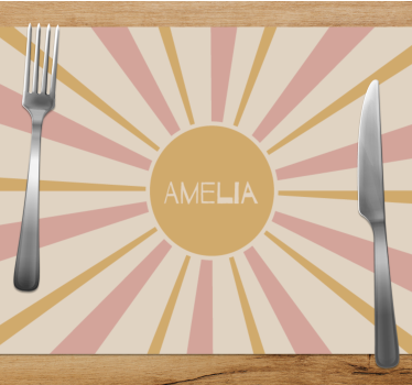 Individuais de mesa com nome centro de mesa raio de sol - TenStickers