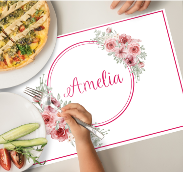 Individuais de mesa com nome criação botânica personalizada - TenStickers