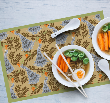Individuais de mesa com nome em estampa floral - TenStickers