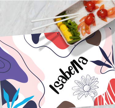 Individuais de mesa com nome florais abstratos coloridos - TenStickers