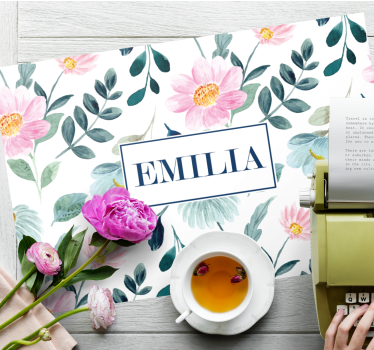 Individuais de mesa com nome floral personalizados - TenStickers