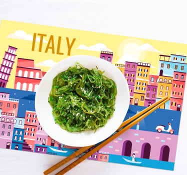 Individuais de mesa com nome paisagem vibrante da itália - TenStickers