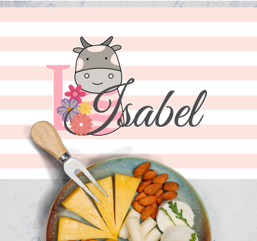 Individuais de mesa com nome personalização de vaca - TenStickers