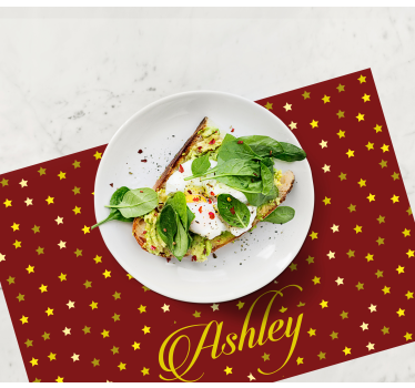 Individuais de mesa com nome prato personalizado estelar - TenStickers