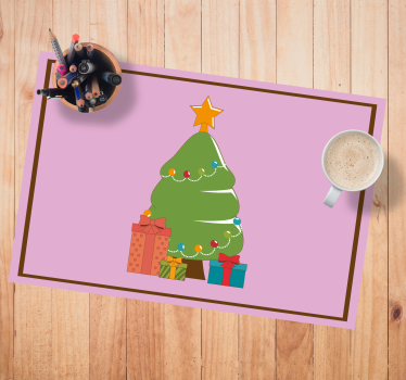 Individuais de mesa de natal Árvore de natal colorida - TenStickers