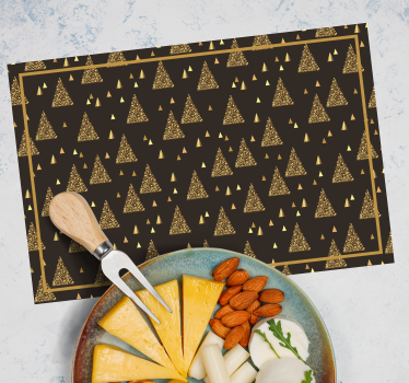 Individuais de mesa de natal Árvore de natal dourada - TenStickers