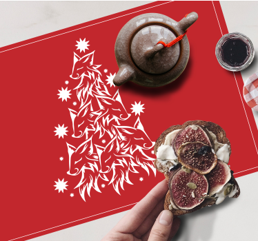 Individuais de mesa de natal Árvore de raposa estilizada - TenStickers