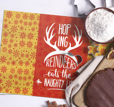 Individuais de mesa de natal citação de chifres de rena - TenStickers