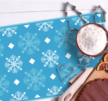 Individuais de mesa de natal com fundo de flocos de neve - TenStickers