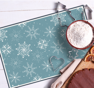 Individuais de mesa de natal com fundo de flocos de neve - TenStickers