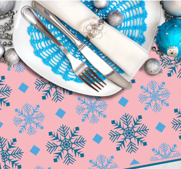 Individuais de mesa de natal com padrão de flocos de neve - TenStickers