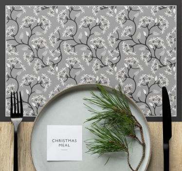 Individuais de mesa de natal com padrão de ramos florais - TenStickers